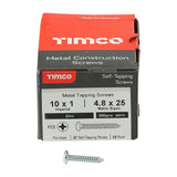 This is an image of Timco - Self-Tapping Screws - PZ - Pan - Zinc 10 x 1" - (200 PCS Box) 00101CPAZS