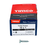 This is an image of Timco - Twin-Threaded Woodscrews - PZ - Double Countersunk - Zinc 10 x 1" - (200 PCS Box) 00101CWZ