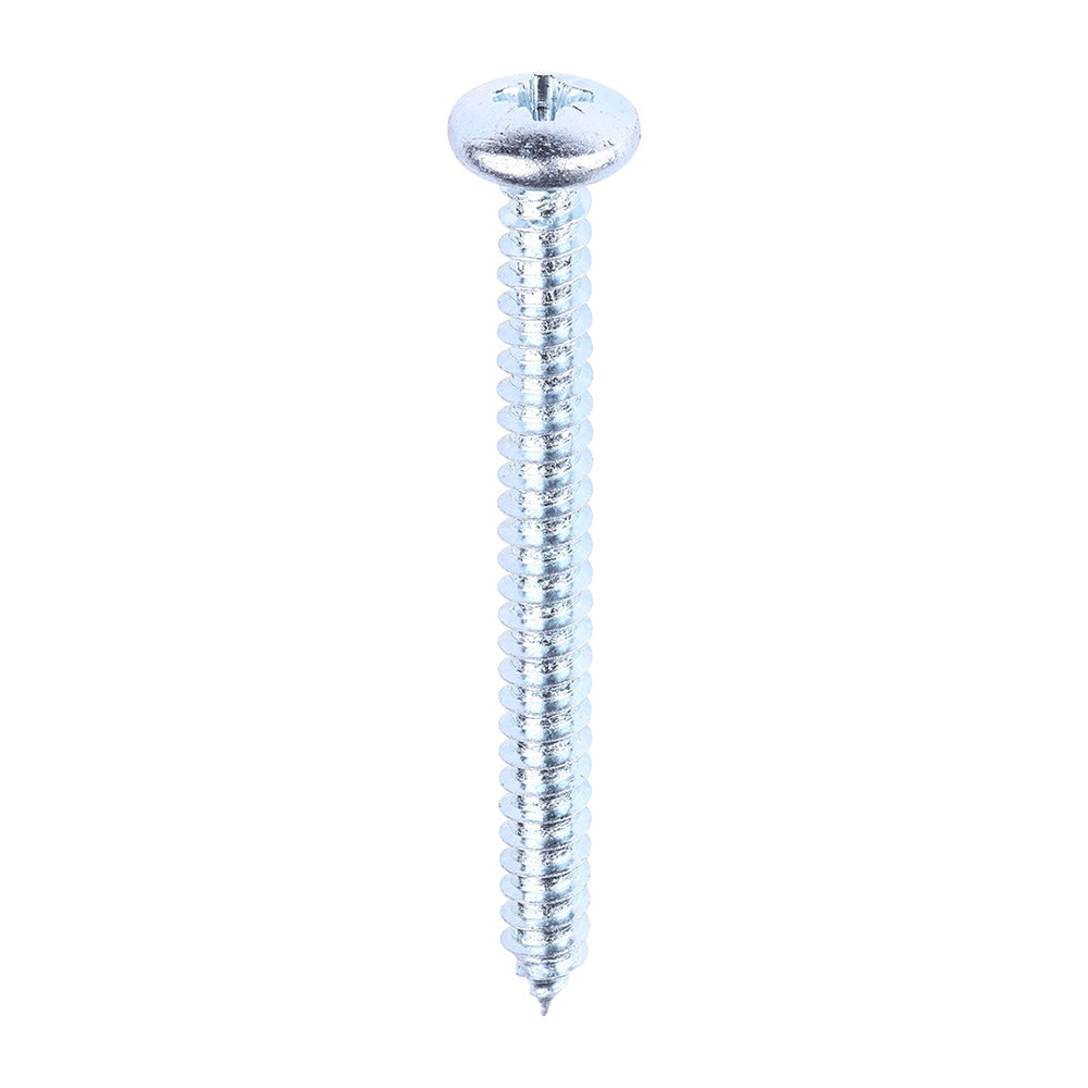 This is an image of Timco - Self-Tapping Screws - PZ - Pan - Zinc 10 x 2" - (200 PCS Box) 00102CPAZS
