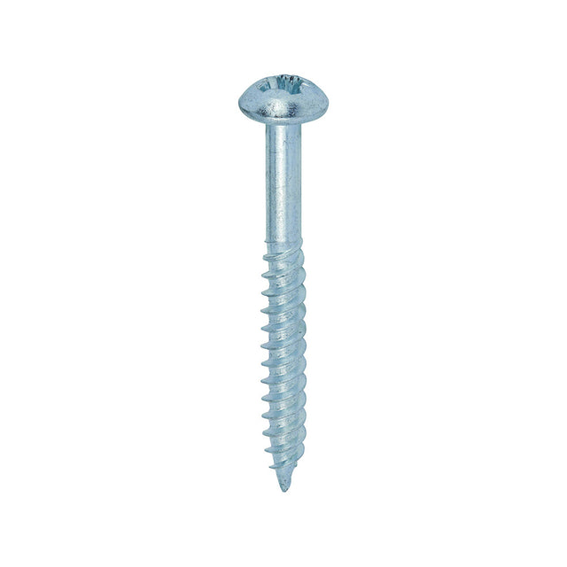 This is an image of Timco - Twin-Threaded Woodscrews - PZ - Round - Zinc 10 x 2" - (200 PCS Box) 00102CRWZ