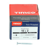 This is an image of Timco - Twin-Threaded Woodscrews - PZ - Double Countersunk - Zinc 10 x 2" - (200 PCS Box) 00102CWZ