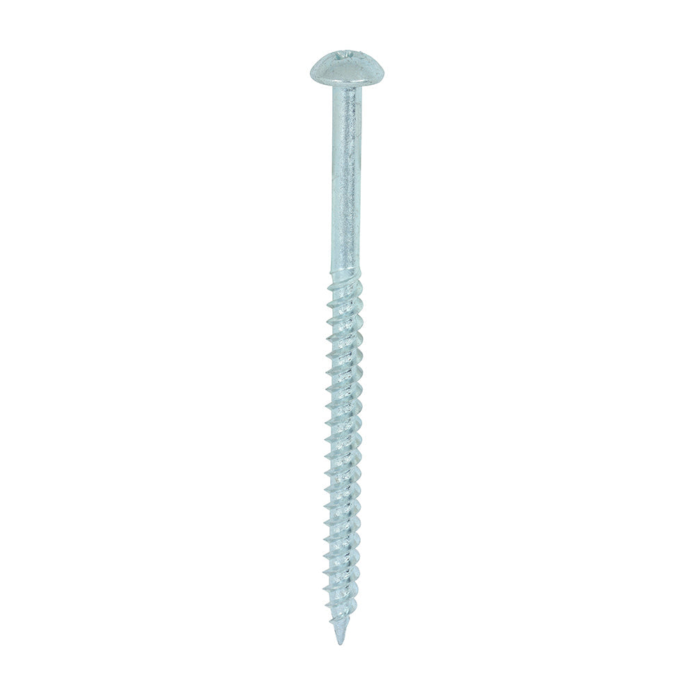 This is an image of Timco - Twin-Threaded Woodscrews - PZ - Round - Zinc 10 x 3" - (200 PCS Box) 00103CRWZ