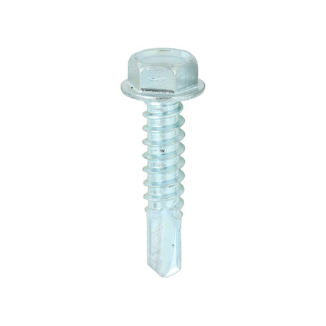 This is an image of Timco - Metal Construction Light Section Screws - Hex - Self-Drilling - Zinc 12 x 1" - (500 PCS Box) 00121HWSD