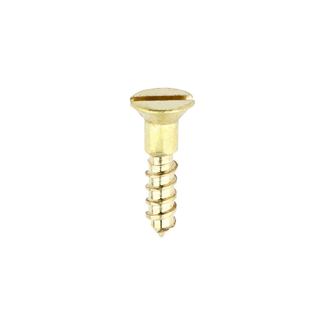 This is an image of Timco - Solid Brass Timber Screws - SLOT - Countersunk 2 x 3/8" - (200 PCS Box) 00238CBS