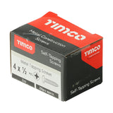 This is an image of Timco - Self-Tapping Screws - PZ - Pan - Zinc 4 x 1/2" - (200 PCS Box) 00412CPAZS