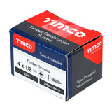 This is an image of Timco - Twin-Threaded Woodscrews - PZ - Double Countersunk - Zinc 4 x 1/2" - (200 PCS Box) 00412CWZ