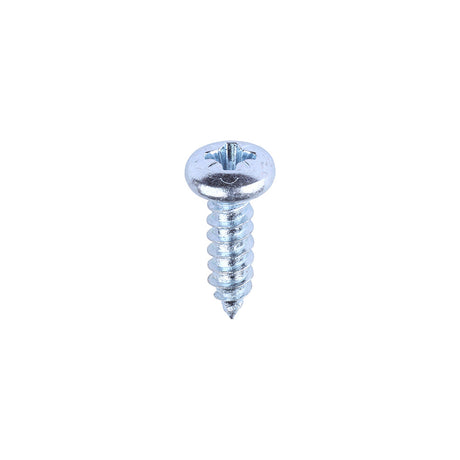 This is an image of Timco - Metal Tapping Screws - PZ - Pan - Self-Tapping - Zinc 4 x 3/8" - (200 PCS Box) 00438CPAZS