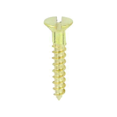 This is an image of Timco - Solid Brass Timber Screws - SLOT - Countersunk 4 x 5/8" - (200 PCS Box) 00458CBS