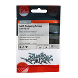 This is an image of Timco - Self-Tapping Screws - PZ - Pan - Zinc 6 x 1/2" - (20 PCS TIMpac) 00612CPAZP