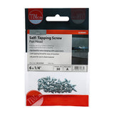 This is an image of Timco - Self-Tapping Screws - PZ - Pan - Zinc 6 x 1/4" - (30 PCS TIMpac) 00614CPAZP