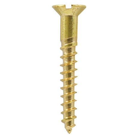 This is an image of Timco - Solid Brass Timber Screws - SLOT - Countersunk 6 x 3/4" - (200 PCS Box) 00634CBS