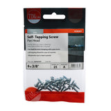 This is an image of Timco - Self-Tapping Screws - PZ - Pan - Zinc 6 x 3/8" - (25 PCS TIMpac) 00638CPAZP