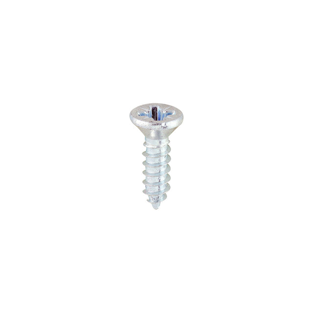 This is an image of Timco - Metal Tapping Screws - PZ - Countersunk - Self-Tapping - Zinc 8 x 1/2" - (200 PCS Box) 00812CCAZS