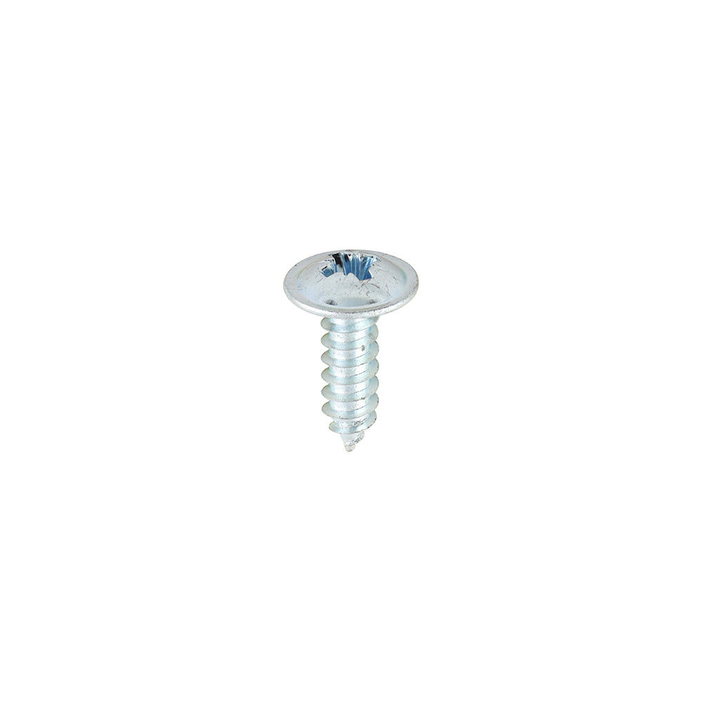 This is an image of Timco - Metal Tapping Screws - PZ - Flange - Self-Tapping - Zinc 8 x 1/2" - (200 PCS Box) 00812CFAZS