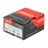 This is an image of Timco - Self-Tapping Screws - PZ - Pan - Zinc 8 x 1/2" - (200 PCS Box) 00812CPAZS