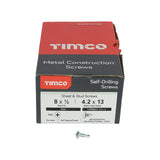 This is an image of Timco - Metal Construction Sheet & Stud Screws - PH - Pan - Self-Drilling - Zinc 8 x 1/2" - (1000 PCS Box) 00812PPSD