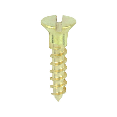 This is an image of Timco - Solid Brass Timber Screws - SLOT - Countersunk 8 x 3/4" - (200 PCS Box) 00834CBS