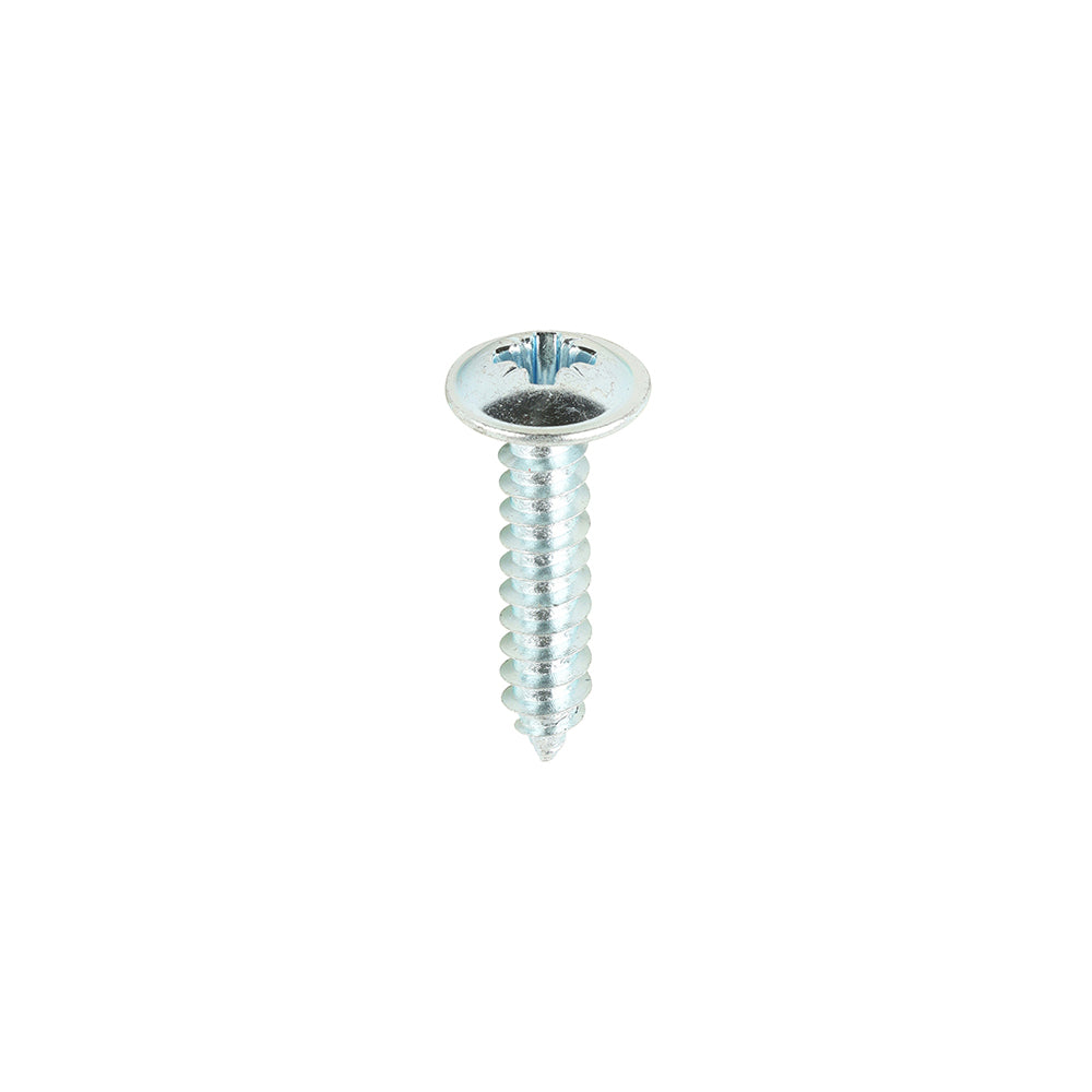 This is an image of Timco - Metal Tapping Screws - PZ - Flange - Self-Tapping - Zinc 8 x 3/4" - (200 PCS Box) 00834CFAZS