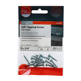 This is an image of Timco - Self-Tapping Screws - PZ - Pan - Zinc 8 x 3/4" - (14 PCS TIMpac) 00834CPAZP