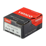 This is an image of Timco - Metal Tapping Screws - PZ - Flange - Self-Tapping - Zinc 8 x 3/8" - (200 PCS Box) 00838CFAZS