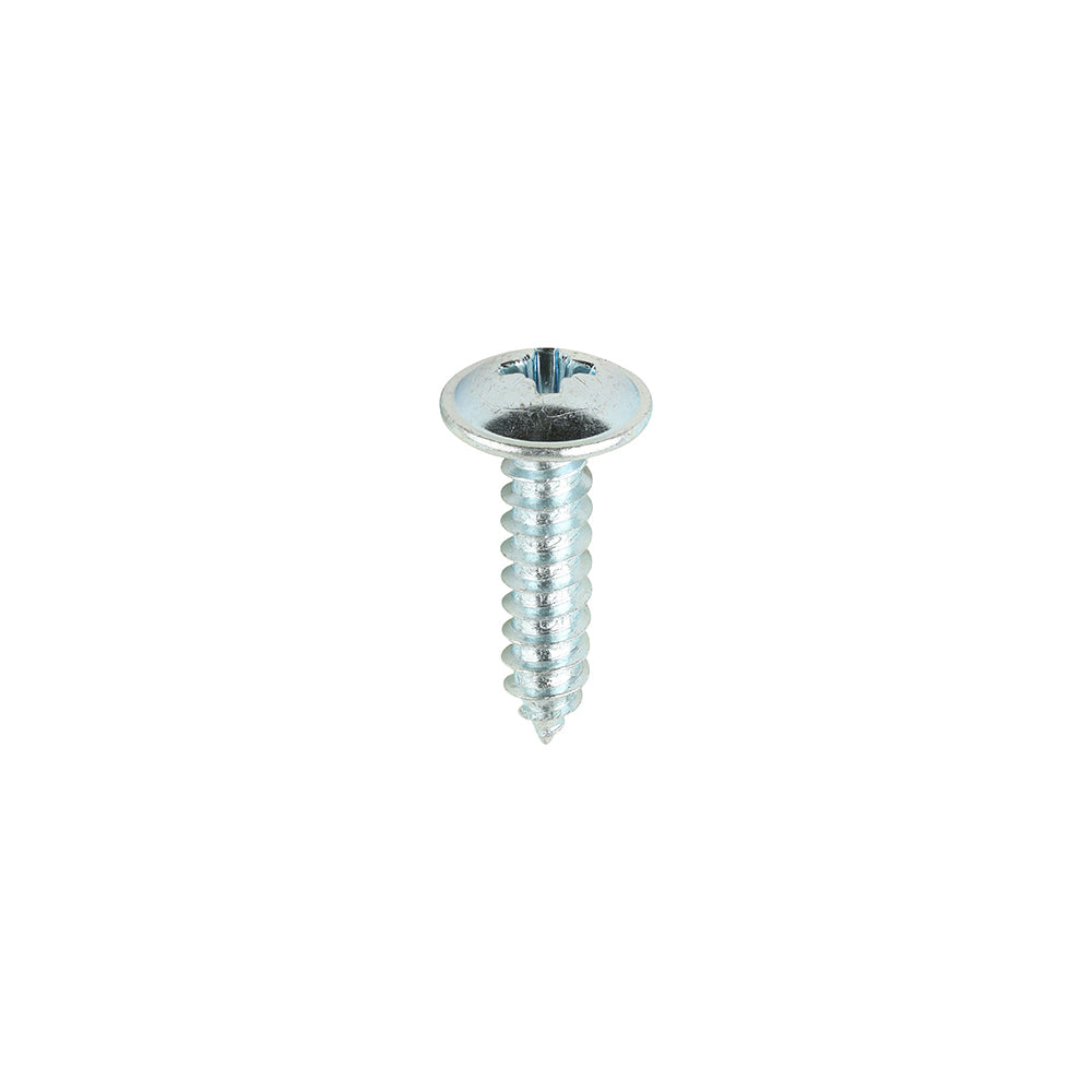 This is an image of Timco - Metal Tapping Screws - PZ - Flange - Self-Tapping - Zinc 10 x 3/4" - (200 PCS Box) 01034CFAZS