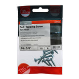 This is an image of Timco - Self-Tapping Screws - PZ - Pan - Zinc 10 x 5/8" - (10 PCS TIMpac) 01058CPAZP