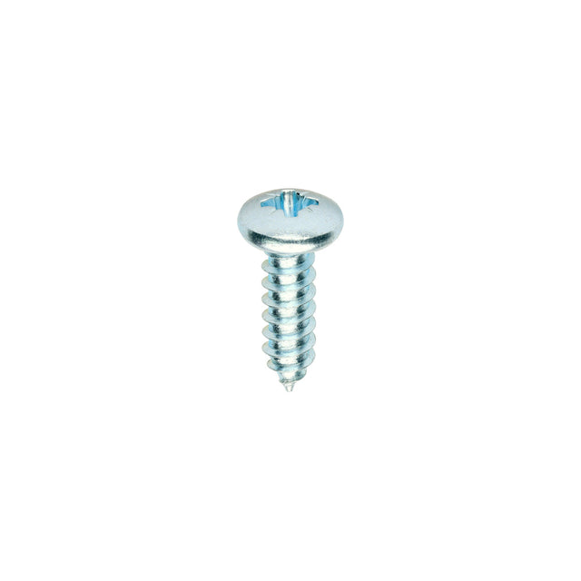 This is an image of Timco - Metal Tapping Screws - PZ - Pan - Self-Tapping - Zinc 10 x 5/8" - (200 PCS Box) 01058CPAZS