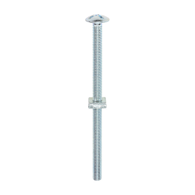 This is an image of Timco - Roofing Bolts with Square Nuts - Zinc M6 x 100mm - (100 PCS Box) 06100RB