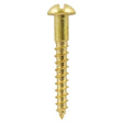 This is an image of Timco - Solid Brass Timber Screws - SLOT - Round 6 x 1 1/2" - (200 PCS Box) 06112RBS