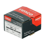 This is an image of Timco - Roofing Bolts with Square Nuts - Zinc M6 x 12mm - (200 PCS Box) 0612RB