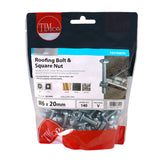 This is an image of Timco - Roofing Bolts & Square Nuts - Zinc M6 x 20mm - (140 PCS TIMbag) 0620RBB