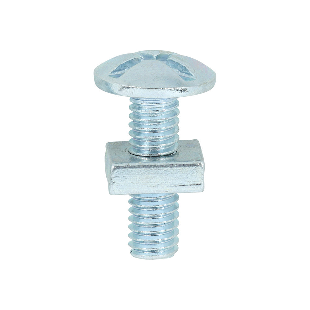 This is an image of Timco - Roofing Bolts with Square Nuts - Zinc M6 x 20mm - (200 PCS Box) 0620RB