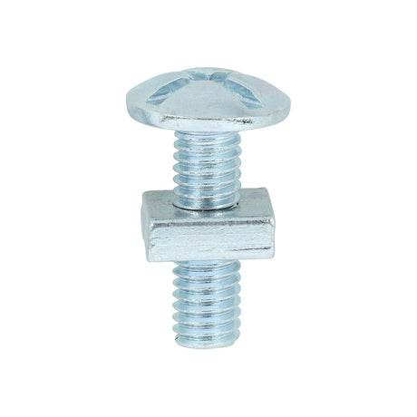 This is an image of Timco - Roofing Bolts with Square Nuts - Zinc M6 x 20mm - (200 PCS Box) 0620RB