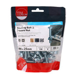 This is an image of Timco - Roofing Bolts & Square Nuts - Zinc M6 x 25mm - (130 PCS TIMbag) 0625RBB
