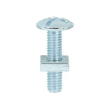 This is an image of Timco - Roofing Bolts with Square Nuts - Zinc M6 x 25mm - (100 PCS Box) 0625RB