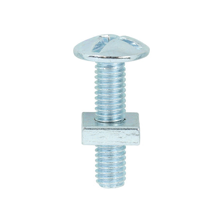 This is an image of Timco - Roofing Bolts with Square Nuts - Zinc M6 x 25mm - (100 PCS Box) 0625RB
