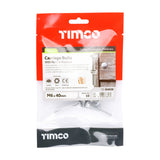 This is an image of Timco - Carriage Bolts Hex Nuts & Form A Washers - Dome - Exterior - Silver M6 x 40mm - (10 PCS TIMbag) 0640CBI