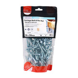 This is an image of Timco - Carriage Bolts & Hex Nuts - Zinc M6 x 50mm - (90 PCS TIMbag) 0650CBB