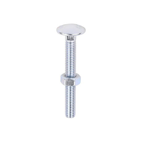 This is an image of Timco - Carriage Bolts & Hex Nuts - Zinc M6 x 50mm - (200 PCS Box) 0650CB