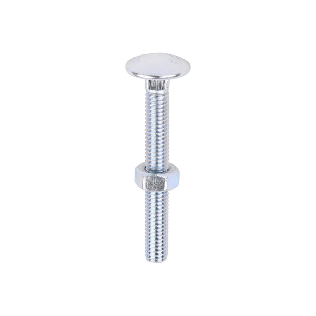 This is an image of Timco - Carriage Bolts & Hex Nuts - Zinc M6 x 50mm - (200 PCS Box) 0650CB