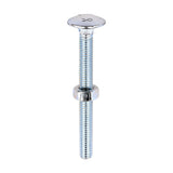 This is an image of Timco - Carriage Bolts & Hex Nuts - Zinc M6 x 60mm - (100 PCS Box) 0660CB