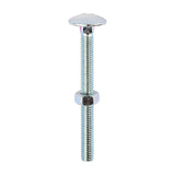 This is an image of Timco - Carriage Bolts & Hex Nuts - Zinc M6 x 65mm - (100 PCS Box) 0665CB