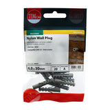 This is an image of Timco - Nylon Plugs 6.0 x 30mm - (20 PCS TIMpac) 06NLPP
