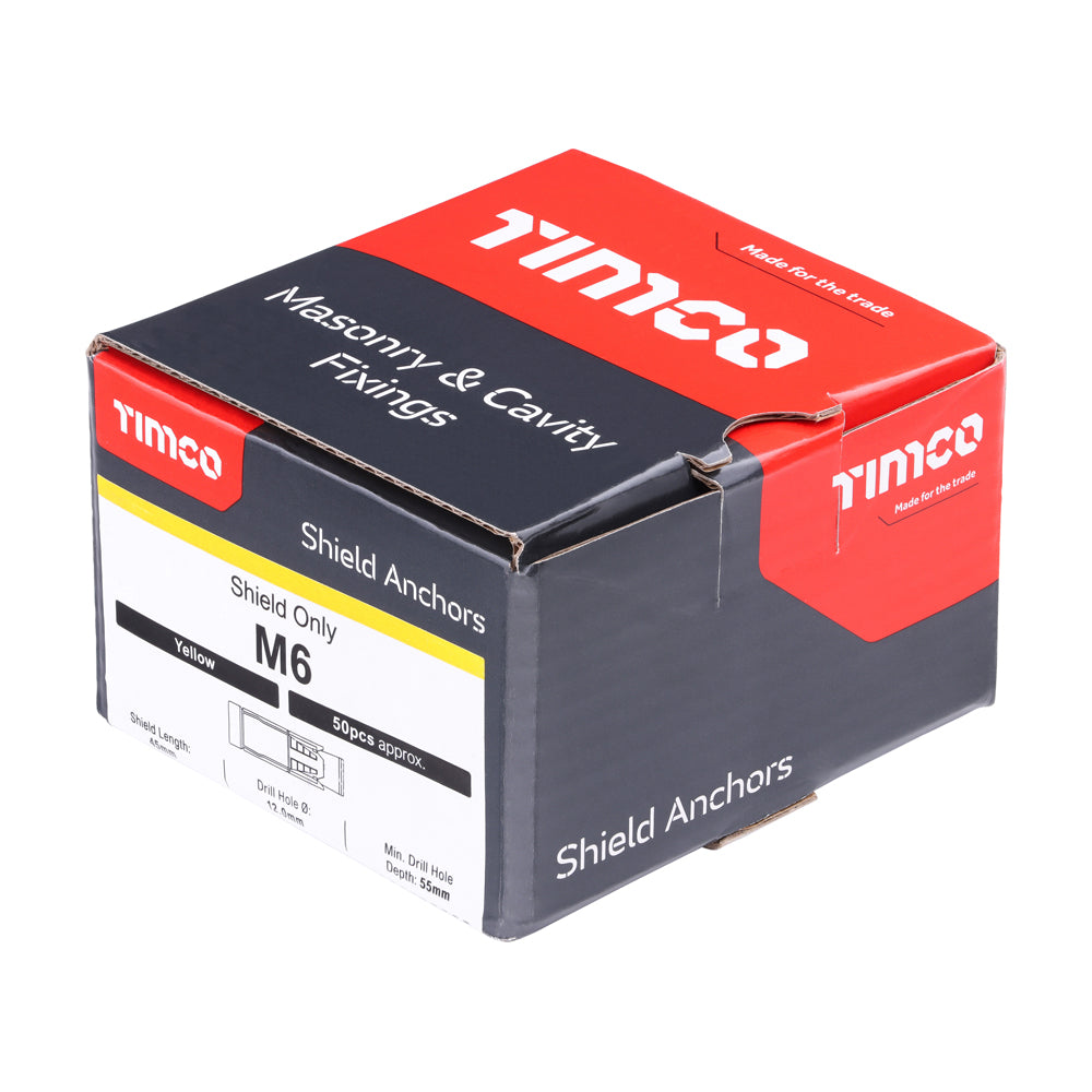 This is an image of Timco - Shield Only - Yellow M6 - (50 PCS Box) 06SH