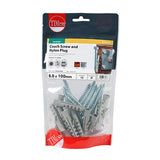 This is an image of Timco - Coach Screws & Nylon Plugs - Zinc 8.0 x 100mm - (12 PCS TIMbag) 08100CSCNB