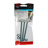 This is an image of Timco - Carriage Bolts & Hex Nuts - Zinc M8 x 110mm - (3 PCS TIMpac) 08110CBP