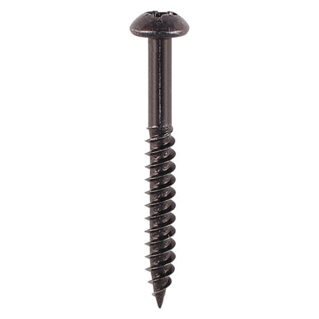 This is an image of Timco - Blackjax Screws - PZ - Round - Black 8 x 1 1/2" - (10 PCS TIMpac) 08112BJCP