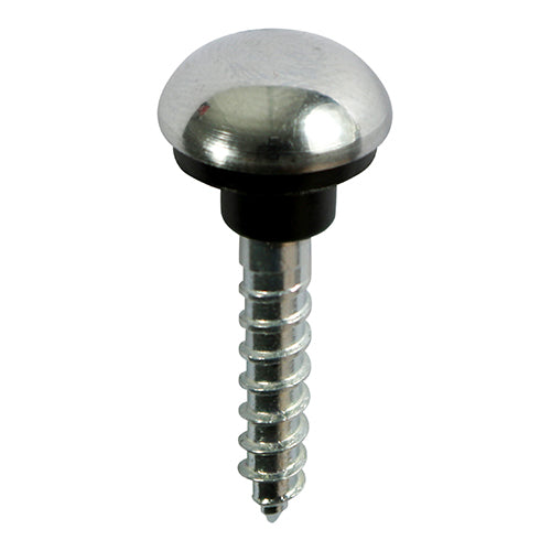 This is an image of Timco - Mirror Screws - Zinc - Chrome Dome 8 x 1 1/2" - (8 PCS TIMpac) 08112CMIRP