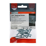 This is an image of Timco - Self-Tapping Screws - PZ - Countersunk - Zinc 8 x 1 1/4" - (16 PCS TIMpac) 08114CCAZP