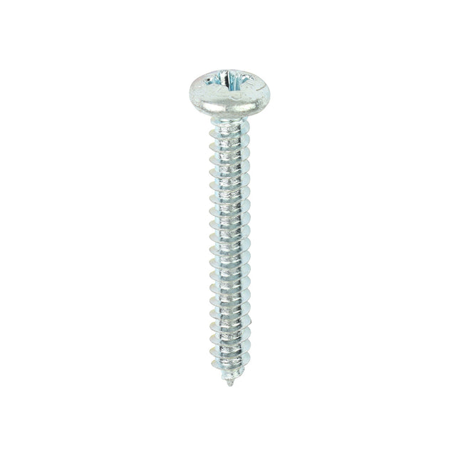 This is an image of Timco - Self-Tapping Screws - PZ - Pan - Zinc 8 x 1 1/4" - (200 PCS Box) 08114CPAZS